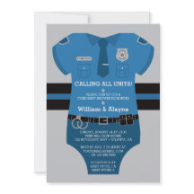 uitnodiging tot Baby shower van de politie