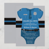 uitnodiging tot Baby shower van de politie (Voorkant / Achterkant)