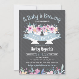 Uitnodiging tot Baby shower van de Tea Party