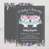 Uitnodiging tot Baby shower van de Tea Party (Voorkant / Achterkant)