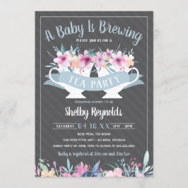 Uitnodiging tot Baby shower van de Tea Party