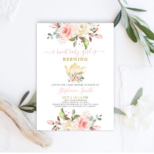 Uitnodiging tot Baby shower van de Tea Party