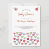 Uitnodiging tot Baby shower van de Tea Party (Voorkant)
