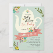 Uitnodiging tot Baby shower van de Tea Party (Voorkant)