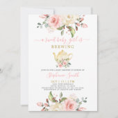 Uitnodiging tot Baby shower van de Tea Party (Voorkant)