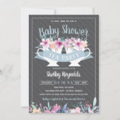 Uitnodiging tot Baby shower van de Tea Party (Voorkant)