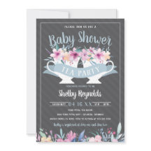 Uitnodiging tot Baby shower van de Tea Party