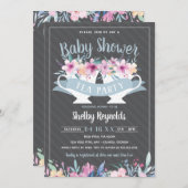 Uitnodiging tot Baby shower van de Tea Party (Voorkant / Achterkant)