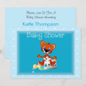 Uitnodiging tot Baby shower van de tijger (Voorkant / Achterkant)