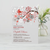 Uitnodiging tot Baby shower van de Wintersneeuw (Staand voorkant)