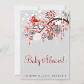 Uitnodiging tot Baby shower van de Wintersneeuw (Achterkant)