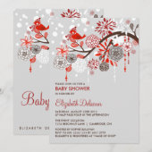 Uitnodiging tot Baby shower van de Wintersneeuw (Voorkant / Achterkant)