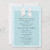 Uitnodiging tot Baby shower van de zoete blauwe pa (Voorkant)