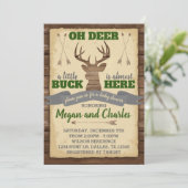 Uitnodiging tot Baby shower van Deer Antler (Staand voorkant)