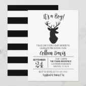 Uitnodiging tot Baby shower van Deer Boy (Voorkant / Achterkant)