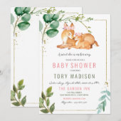 Uitnodiging tot Baby shower van Deer Girl (Voorkant / Achterkant)