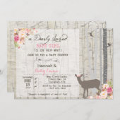 Uitnodiging tot Baby shower van Deer Girl (Voorkant / Achterkant)