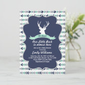 Uitnodiging tot Baby shower van Deer Woodland (Staand voorkant)