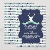 Uitnodiging tot Baby shower van Deer Woodland (Voorkant / Achterkant)