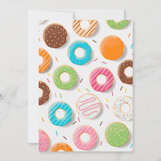 Uitnodiging tot Baby shower van Donuts en Diapers (Achterkant)