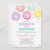Uitnodiging tot Baby shower van Donuts en Diapers (Voorkant)