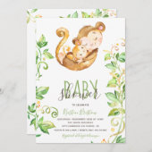 Uitnodiging tot Baby shower van eenmalig Oerwoud (Voorkant / Achterkant)