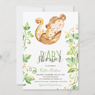 Uitnodiging tot Baby shower van eenmalig Oerwoud
