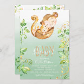 Uitnodiging tot Baby shower van eenmalig Oerwoud (Voorkant / Achterkant)