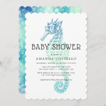 Uitnodiging tot Baby shower van Elegant Seahorse