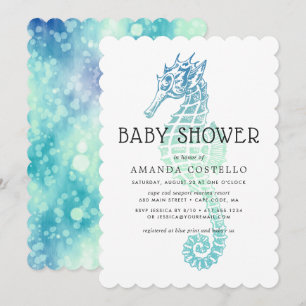 Uitnodiging tot Baby shower van Elegant Seahorse