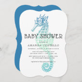 Uitnodiging tot Baby shower van Elegant Seahorse (Voorkant / Achterkant)
