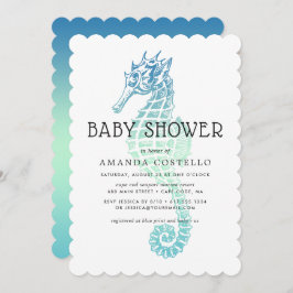 Uitnodiging tot Baby shower van Elegant Seahorse