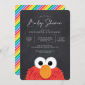 Uitnodiging tot Baby shower van Elmo Chalkboard (Voorkant / Achterkant)