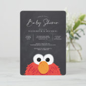 Uitnodiging tot Baby shower van Elmo Chalkboard (Staand voorkant)