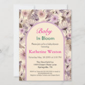  uitnodiging tot Baby shower van Floral (Voorkant)