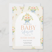  uitnodiging tot Baby shower van Floral (Voorkant)