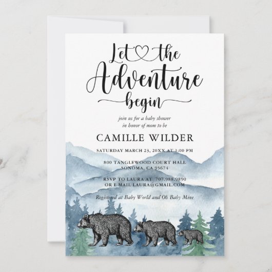 Uitnodiging tot Baby shower van Forest Adventure M (Voorkant)