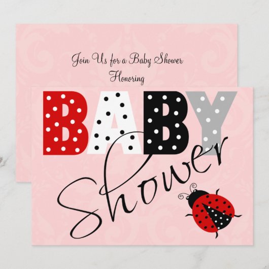 Uitnodiging tot Baby shower van gepersonaliseerde  (Voorkant / Achterkant)