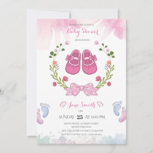 Uitnodiging tot Baby shower van gepersonaliseerde  (Voorkant)