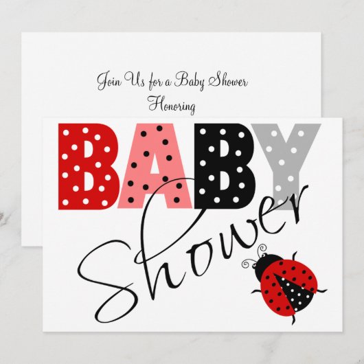 Uitnodiging tot Baby shower van gepersonaliseerde  (Voorkant / Achterkant)