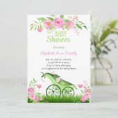 Uitnodiging tot Baby shower van Green Pea (Staand voorkant)