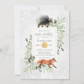 Uitnodiging tot Baby shower van Groen bos (Voorkant)