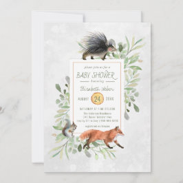 Uitnodiging tot Baby shower van Groen bos