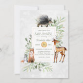 Uitnodiging tot Baby shower van Groen bos (Voorkant)