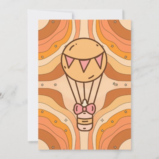 Uitnodiging tot Baby shower van Groovy (Achterkant)