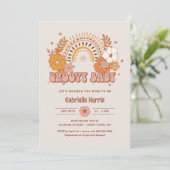 Uitnodiging tot Baby shower van Groovy (Staand voorkant)