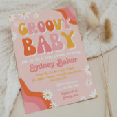 Uitnodiging tot Baby shower van Groovy