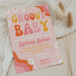 Uitnodiging tot Baby shower van Groovy
