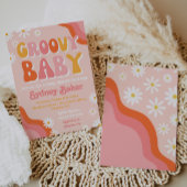 Uitnodiging tot Baby shower van Groovy