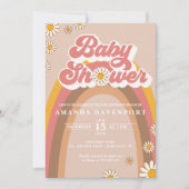 Uitnodiging tot Baby shower van Groovy Girl (Voorkant)